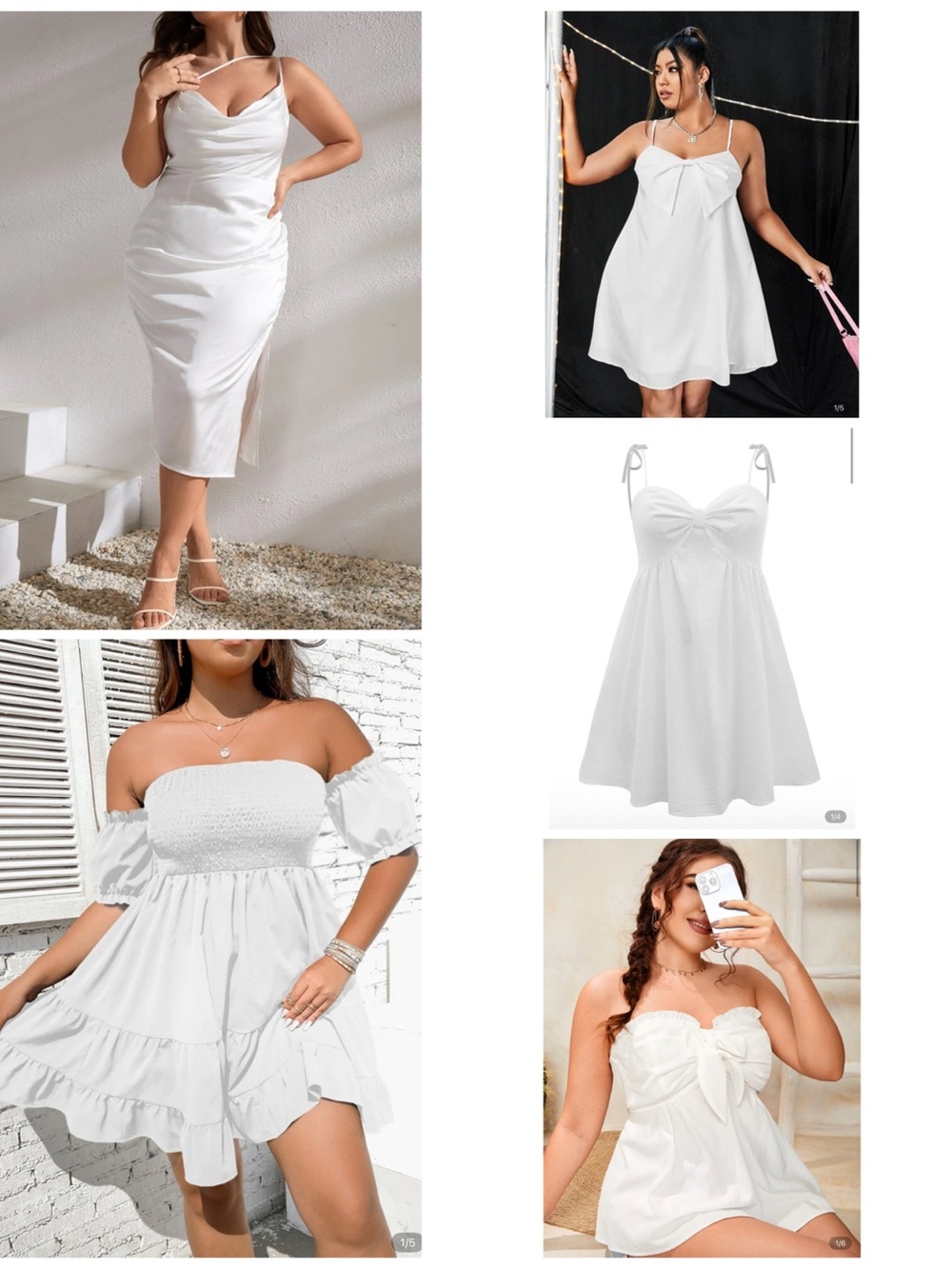 Bundle: SHEIN White Dresses & Top